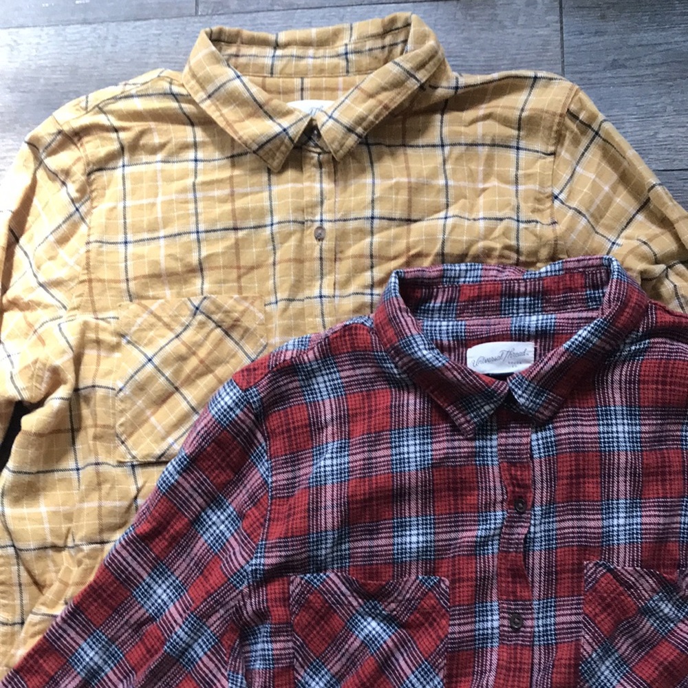 2 UNIVERSAL THREADS long sleeve flannel shirts